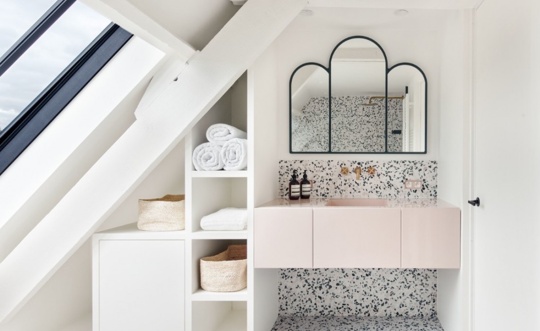 Terrazzo bathroom, picture by Babeth Albert